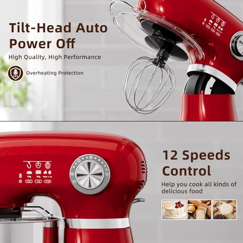 Stand Mixer 12 Speeds Tilt (Red)