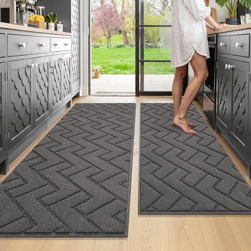 Kitchen Runner Rug (Grey / 20"x48"+20"x59")