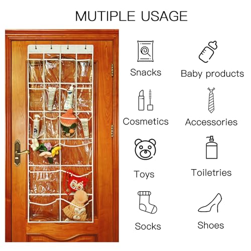 Over The Door Organizer 18 Large Mesh Shoe Storage Pockets（PVC） (transparent)
