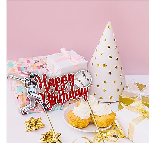 Baseball Happy Birthday Cake Topper