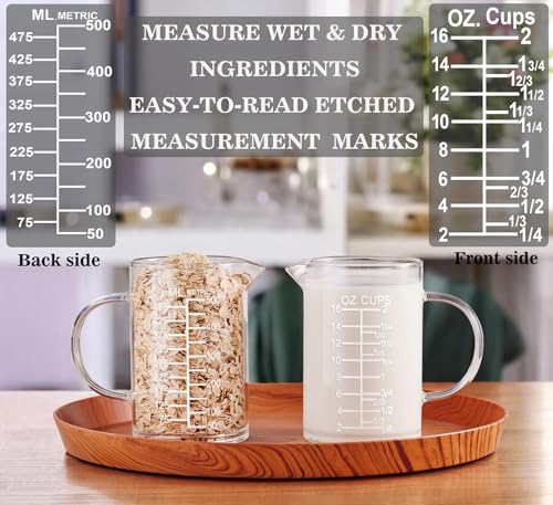 Ackers Etched Graduated Glass Measuring Cup
