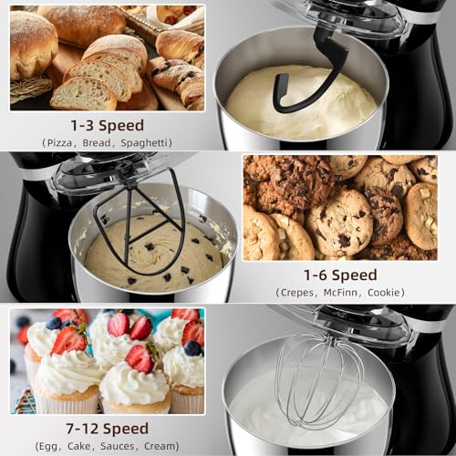 Stand Mixer 12 Speeds Tilt (Matte Black)