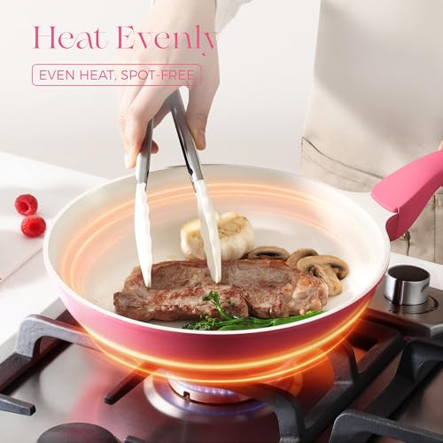 Nonstick Ceramic Frying Pan (10 Inch / Raspberry Red)