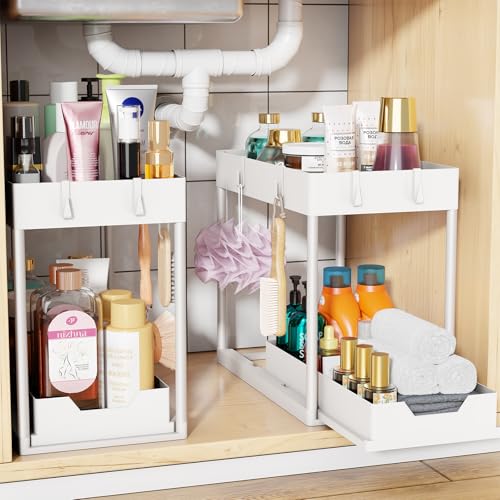 Under Sink Organizer 2 Pack (White / 2 pack)