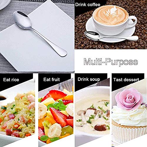 Demitasse Espresso Spoons Mini Coffee Tiny Stainless Steel Small (Silver)