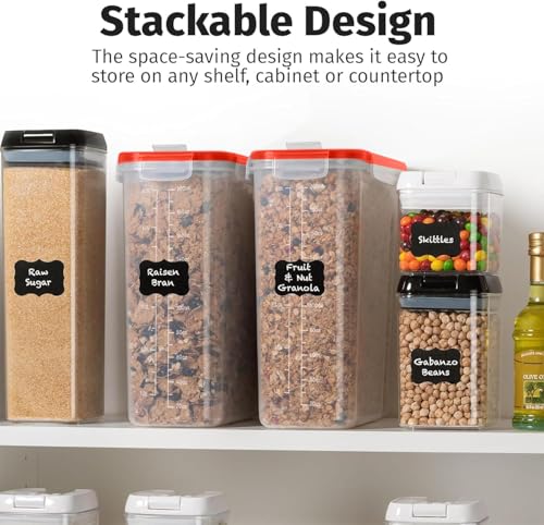 2 Pack (6.3L / 213OZ) EXTRA Large Airtight Food Storage Cereal Containers for Bulk Food Storage BPA-Free Plastic Container, Pantry Organization and Canister for Rice, Pasta, Sugar & Flour (Red)