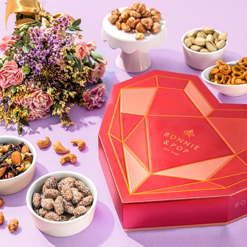 Gift Basket Heart Box with Gourmet Nut Assortment (Heart)