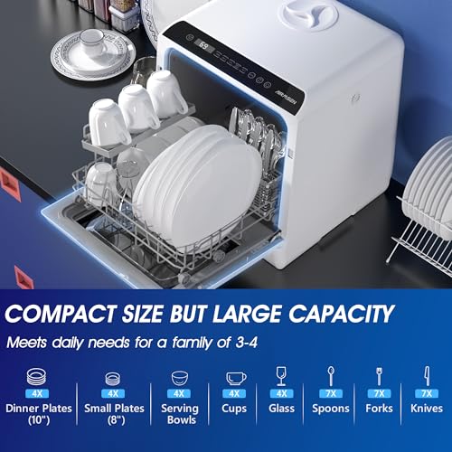 Portable Countertop Dishwasher (White & Black)