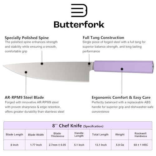 8 Inch Chef Knife (8" / Mist Violet)