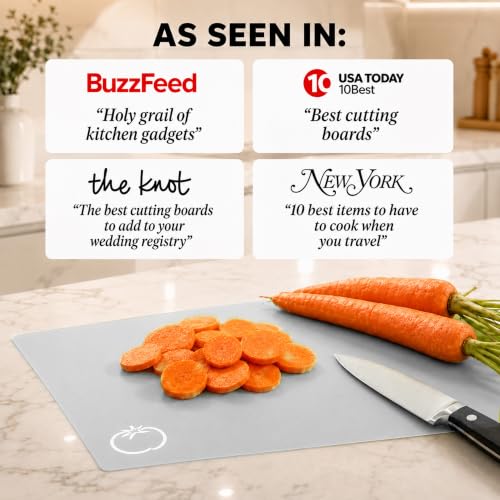 Flexible Plastic Cutting Board Mats for Kitchen (Black/White)