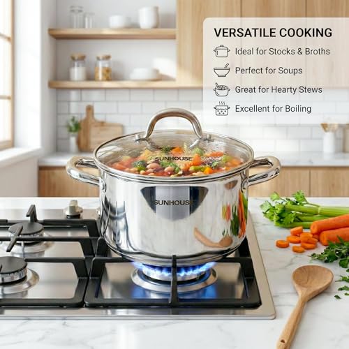 Whole Clad 12 Quart Stainless Steel Stock Pot with Lid