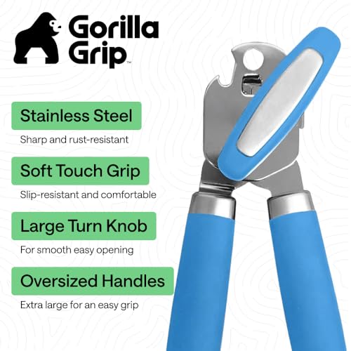 Upgraded Model Stainless Steel Manual Can Opener (Aqua)