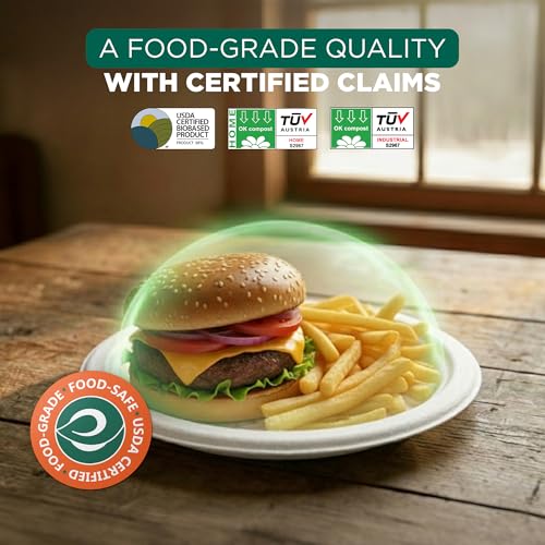 6 Inch Disposable Bagasse Paper Plates (6" [White])