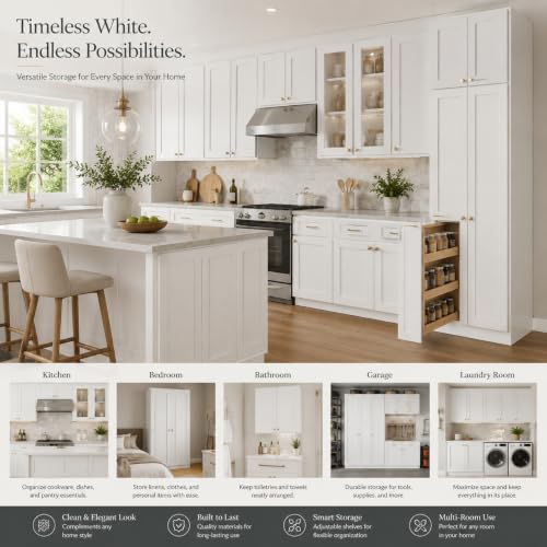 Wall Mounted Cabinet (Origami White / 33" W x 12" D x 36" H)