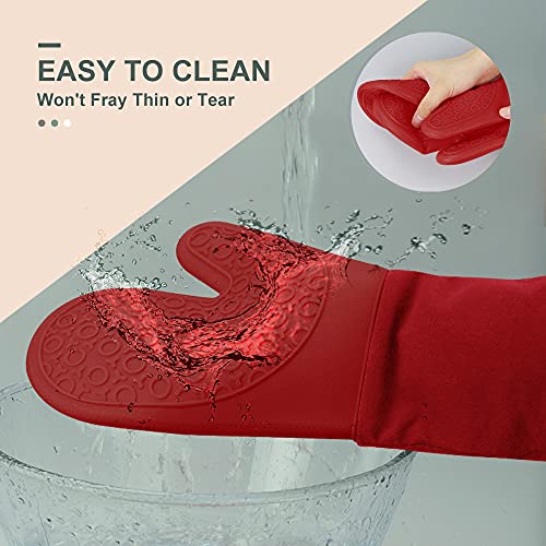 Silicone Oven Mitts (Empire Red / 14.6in Oven Mitts)