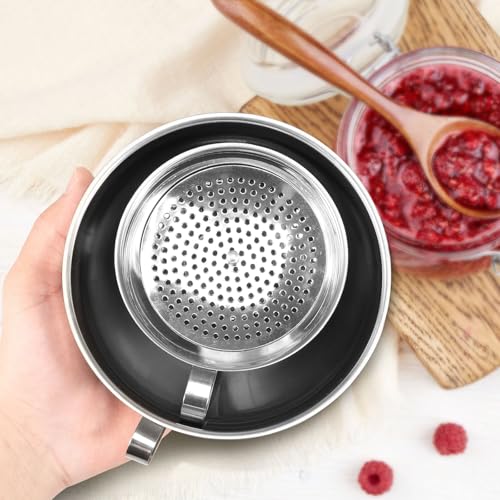 3 Piece Stainless Steel Canning Funnel Set with Strainer (Silver 3pcs)