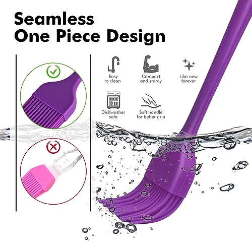Basting Brushes Silicone Heat Resistant Pastry Brushes Spread Oil Butter Sauce Marinades for BBQ Grill Barbecue Baking Kitchen Cooking BPA Free Dishwasher Safe (2 Count)