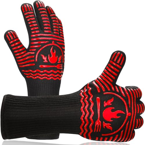 BBQ Gloves 1472°F Extreme Heat Resistant Grill Gloves