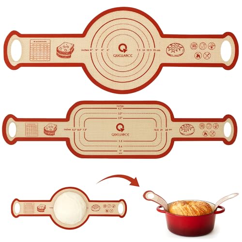 Silicone Sourdough Bread Sling Mat (2Pcs Oval+Round Red)