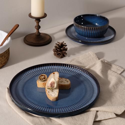 Stoneware Dinnerware Sets for 4 (Starry Blue / Service for 4)