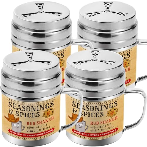 Pack of 4] 10 oz Seasonings Spice Shakers (10 Oz)
