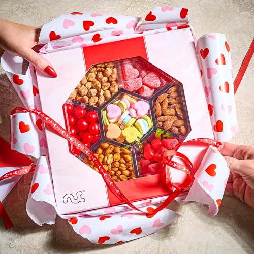 Mixed Nuts & Heart Candy Gift Basket