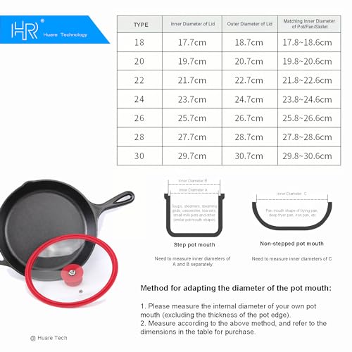 Vented Tempered Glass Cookware Lid Red 1 Pack (11" / Red)