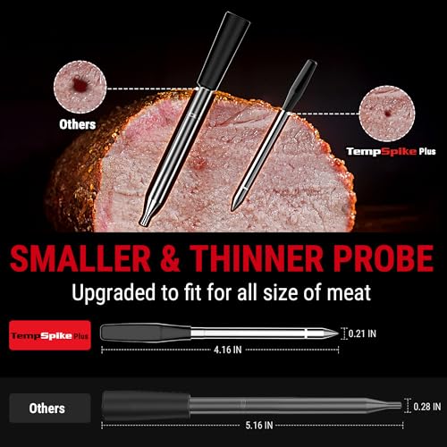 TempSpike 600ft Wireless Meat Thermometer with Upgraded Meat Probe
