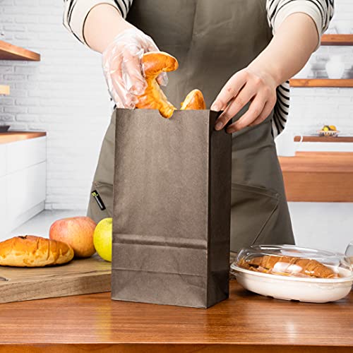 Bag Tek 6lb Paper Bags 100 Disposable Lunch Bags (6 lb / Black)