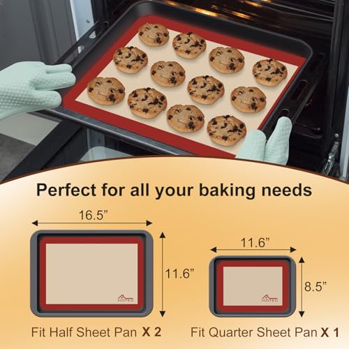 Silicone Baking Mats 3 Pack (3pcs: Red 0.7MM)