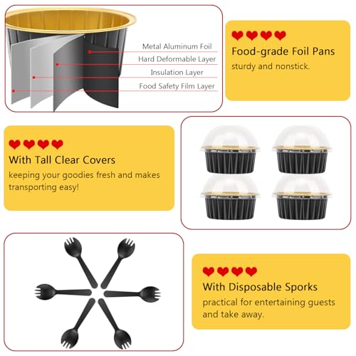 5oz Cupcake Pans with Dome Lids 100 Pack (5 Fl Oz)