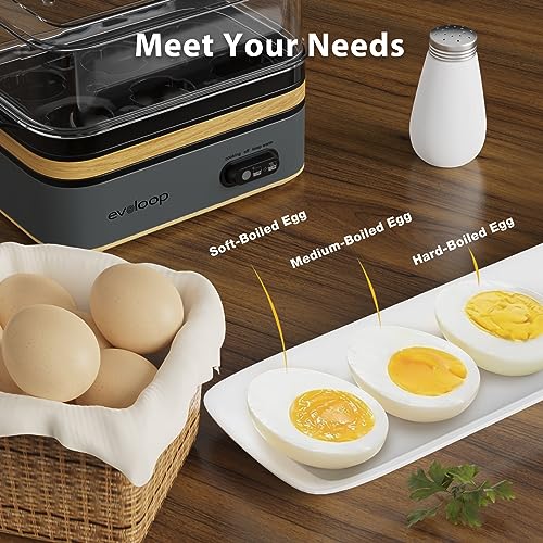 Rapid Egg Cooker Electric 6 Eggs Capacity (Black)