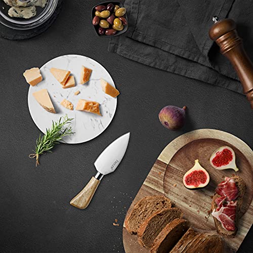 Oval Wooden Cheese Board Set (11"L x 7.5"W / White Marble)