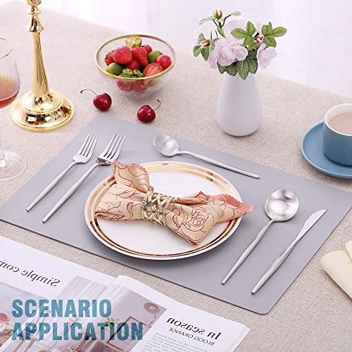 Matte Silverware Set for 8 (Silver / 40 Pieces Set)