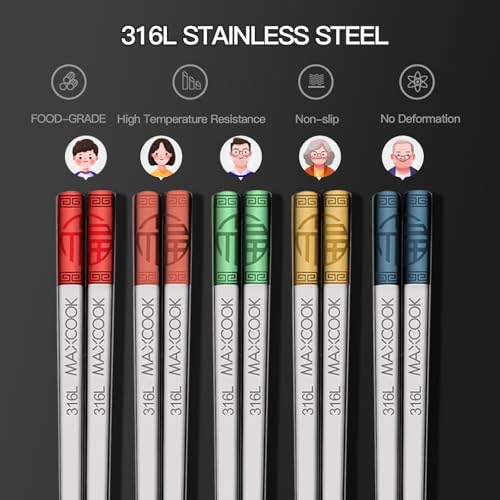 Metal Chopsticks (316L Stainless Steel Reusable Chopsticks)