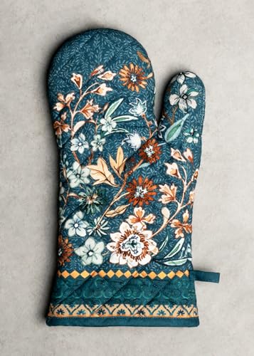 Maison d'Hermine Oven Gloves 100% Cotton Oven Mitt (048 - Luxury Loft - Dark Teal / 7.5" x 13" (Oven Mitt))