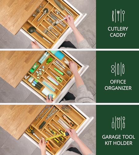 Luxury Bamboo Kitchen Drawer Organizer