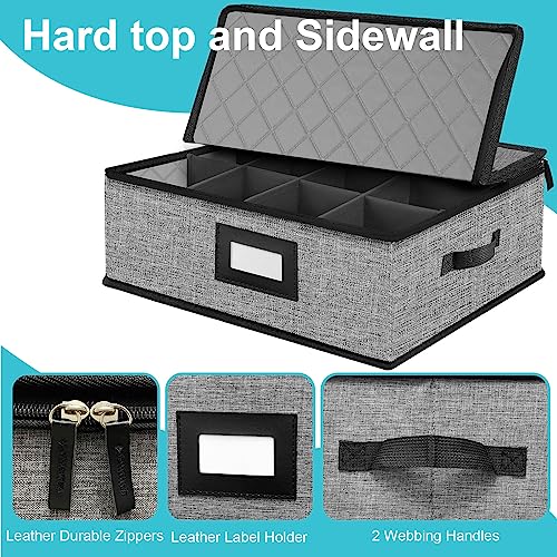 2PACK Quilted Mug Cup Storage Box (2 Pack Box for Cups and Mugs Quilted Hard Shell)