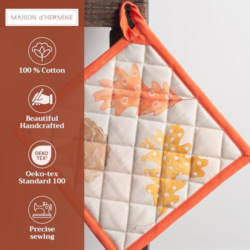 Pot Holders 100% Cotton Potholders (103 - Colours of Autumn / 8" x 8" (Pot Holder Pack of 1))