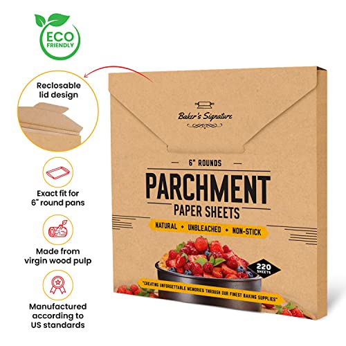 6" Parchment Paper Rounds for Baking (220 Count)
