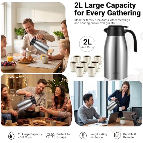 Insulated Coffee Carafe (Silver / 68 Ounces)