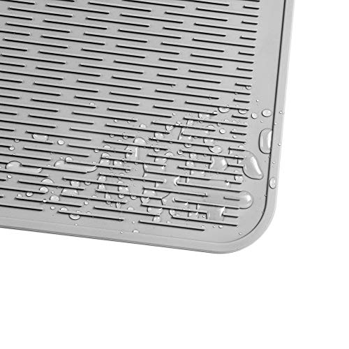 Silicone Dish Drying Mat for Multiple Usage (Gray / 18"L x 16"W)