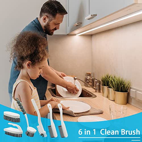 6 PCS Cleaning Brush (Gray)