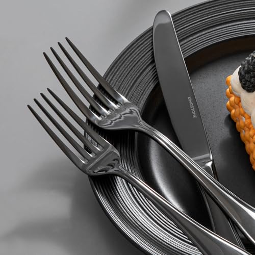 18 10 Stainless Steel Silverware Set for 12 (Black / 60-Piece)