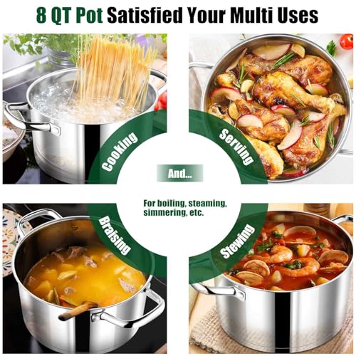 8 Quarts Stock Pot with Lid (8 Quarts)