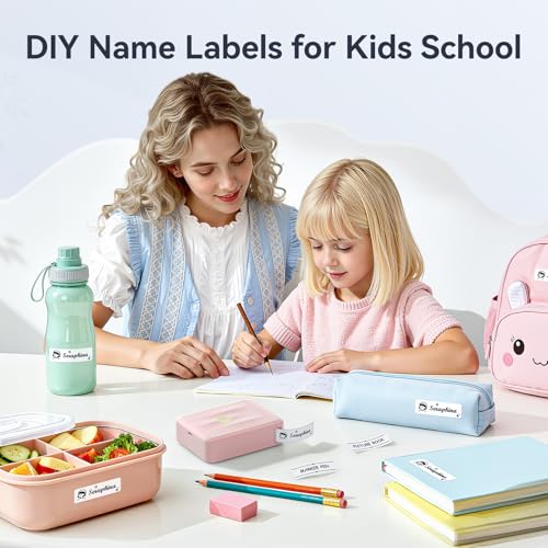 D110 Mini Label Maker Machine with Tape for Home School (Pink / Printer + 1 Tape)