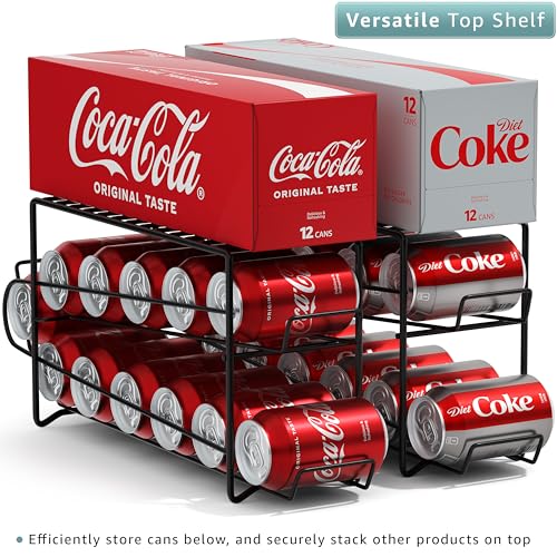 Soda Can Dispenser Rack for Fridge (12 Count)