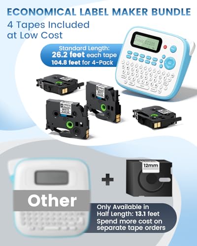 Label Maker Machine with Tape (Blue Label Maker)
