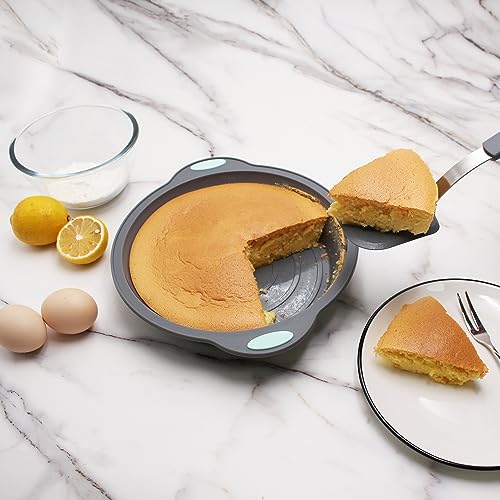 9 Inch Silicone Round Cake Pans (2-Pack 9-Inch Round Cake Pan / Light Grey)
