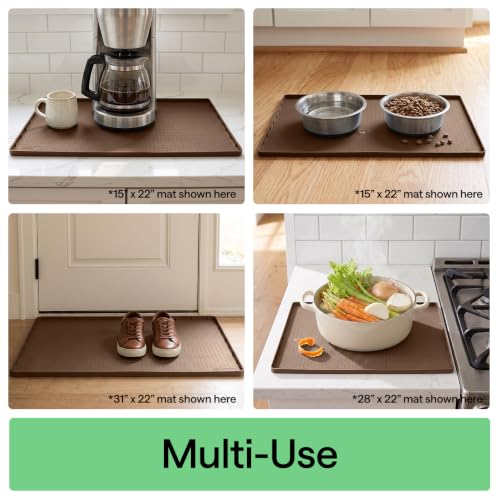 Waterproof Silicone Under Sink Mat (Coffee / 28"w X 22"l)